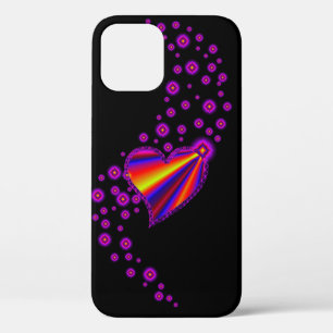 Etui iPhone Case-Mate Rouge bleu arc-en-ciel Coeur avec étoiles sur noir