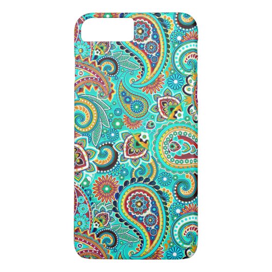 Coques Case-Mate iPhone Rouge bleu jaune Paisley (Dos)