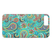 Coques Case-Mate iPhone Rouge bleu jaune Paisley (Dos (Horizontal))