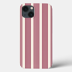 Case-Mate iPhone Case Rouge bordeaux et beige cinq rayures motif