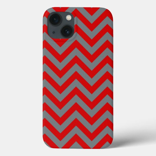 Coques Case-Mate iPhone Rouge, Charbon Grand Motif Chevron ZigZag (Verso)