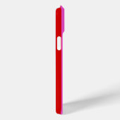Coques Case-Mate iPhone Rouge Chaud Rayure Rose Rouge Métallisé Monogramme (Verso / Droite)