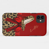 Coques Case-Mate iPhone Rouge chic et Jaguar (Dos (Horizontal))