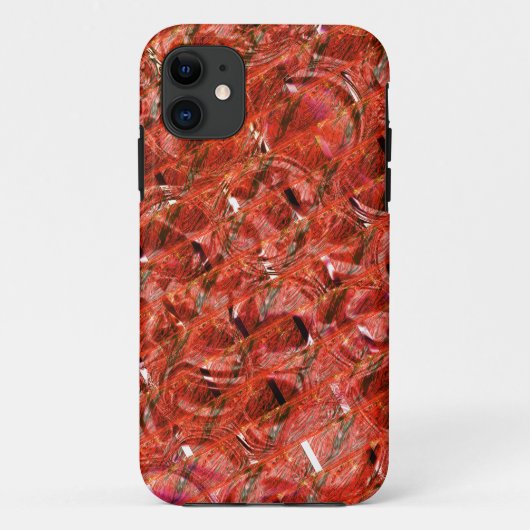 Coques Case-Mate iPhone rouge clair Abstrait avec taches et style tordu (Dos)