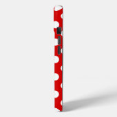 Coques Case-Mate iPhone Rouge clignotant avec Motif blanc féminin Polka Do (Verso / Gauche)