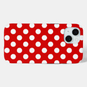 Coques Case-Mate iPhone Rouge clignotant avec Motif blanc féminin Polka Do (Verso (horizontal))