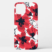 Coques Case-Mate iPhone Rouge de fleur : Motif Abstrait à main. (Verso)