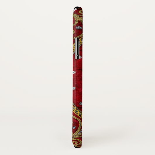 Coques Case-Mate iPhone Rouge embelli et or d'éléphant d'Asie (Dos/Droite)