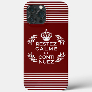 Case-Mate iPhone Case rouge et blanc Français Gardez le calme et continu