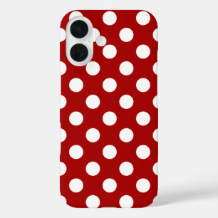 Coques iPhone 16 Rouge et blanc Polka Dot, super mignon, moderne