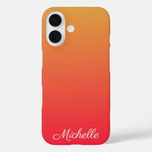 Coques iPhone 16 Rouge et jaune ombré personnalisé de flamme