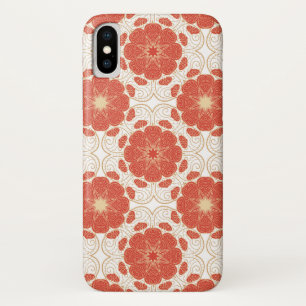 Coque Case-Mate Pour iPhone Rouge et motif floral de dentelle d'or