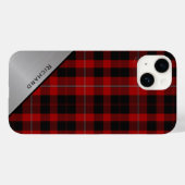 Coques Case-Mate iPhone Rouge et noir Cunningham Plaid & Aluminium Look (Verso (horizontal))
