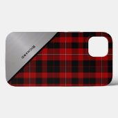 Coques Case-Mate iPhone Rouge et noir Cunningham Tartan Plaid (Verso (horizontal))