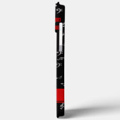 Coques Case-Mate iPhone rouge et noir, notes de musique sobre boîte de lou (Verso / Gauche)