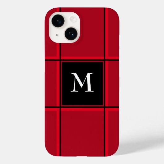Coques Case-Mate iPhone Rouge et Noir Simple Initial Festif Noël (Verso)