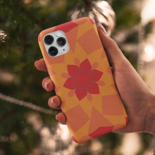 Coques Case-Mate iPhone Rouge et orange rétro Mandala Flower
