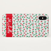 Coques Case-Mate iPhone Rouge et vert lumières de Noël Nom (Dos (Horizontal))