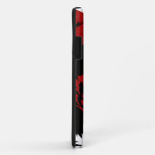 Coques Case-Mate iPhone Rouge, fleurs blanches sur noir (Dos/Droite)