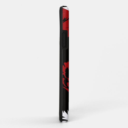 Coques Case-Mate iPhone Rouge, fleurs blanches sur noir (Dos/Droite)