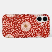 Coques Case-Mate iPhone Rouge Floral Vibrant Ornate Classé Motif (Verso (horizontal))