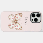 Coques Case-Mate iPhone Rouge Foncé Cœurs Papillon Amour (Verso (horizontal))