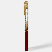 Coques Case-Mate iPhone Rouge foncé et doré Paillettes Glam (Verso / Gauche)