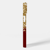 Coques Case-Mate iPhone Rouge foncé et paillettes dorées Glam (Verso / Droite)