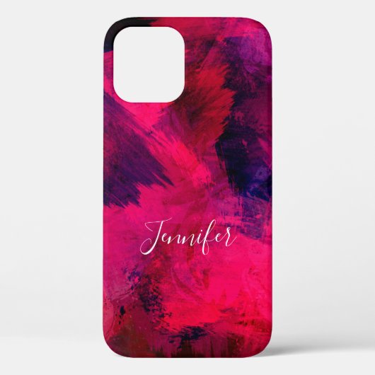 Coques Case-Mate iPhone Rouge foncé et violet Gras & Abstrait moderne (Verso)