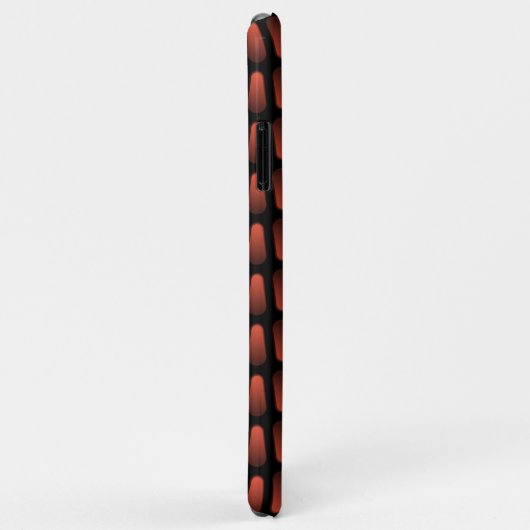 Coques Case-Mate iPhone Rouge foncé Noir Faux Industriel Acier Inoxydable (Dos/Droite)