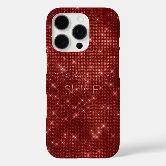Coques Case-Mate iPhone Rouge Glitzy Chic Glam Étincelle (Verso)