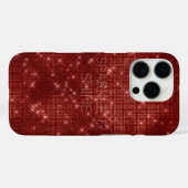 Coques Case-Mate iPhone Rouge Glitzy Chic Glam Étincelle (Verso (horizontal))
