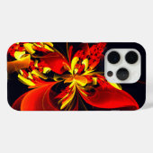 Coques Case-Mate iPhone Rouge Jaune Floral Moderne Résumé Modèle Art #10 (Verso (horizontal))