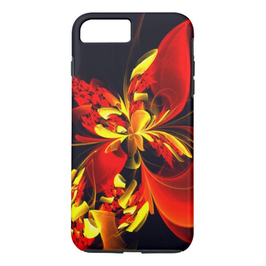 Coques Case-Mate iPhone Rouge Jaune Floral Moderne Résumé Modèle Art #10 (Dos)