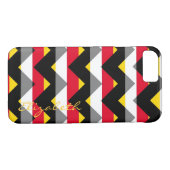 Coques Case-Mate iPhone Rouge, Jaune, Noir Tiré Chevron Monogramme (Dos (Horizontal))