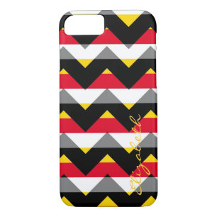Coque Case-Mate Pour iPhone Rouge, Jaune, Noir Tiré Chevron Monogramme