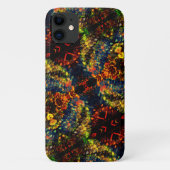 Coques Case-Mate iPhone Rouge Jaune vert sur papier râpé foncé, Fleurs? (Dos)