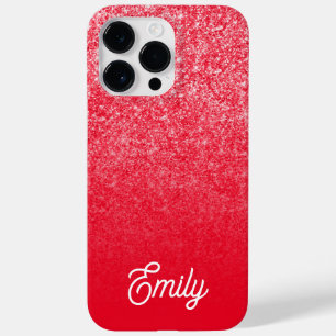 Coque Pour Pour iPhone 14 Pro Max Rouge Luxe Paillettes et Ombre