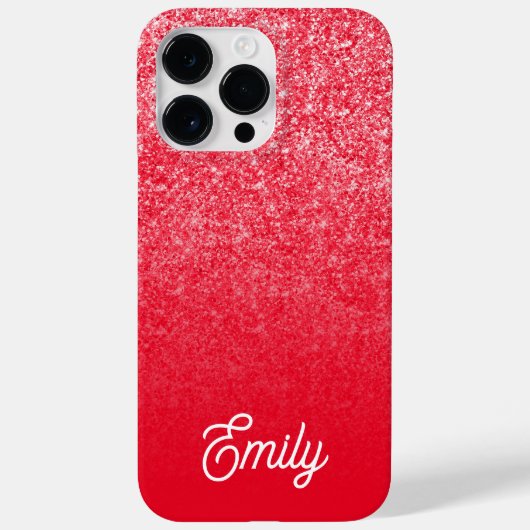 Coques Case-Mate iPhone Rouge Luxe Paillettes et Ombre (Verso)