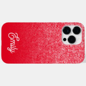 Coques Case-Mate iPhone Rouge Luxe Paillettes et Ombre (Verso (horizontal))
