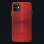 Case-Mate iPhone Case Rouge métallique brillant Design Acier inoxydable<br><div class="desc">Design métallique rouge brillant look en acier inoxydable. monogramme personnalisable et optionnel. Voici une image d'arrière - plan métallique</div>