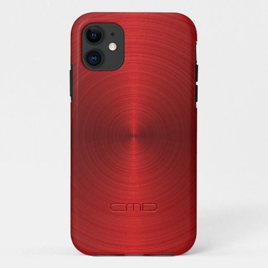 Coques Case-Mate iPhone Rouge métallique brillant Design Acier inoxydable (Dos)