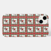 Coques Case-Mate iPhone Rouge Mockingbird Poinsettia Frontières Rouge (Verso (horizontal))