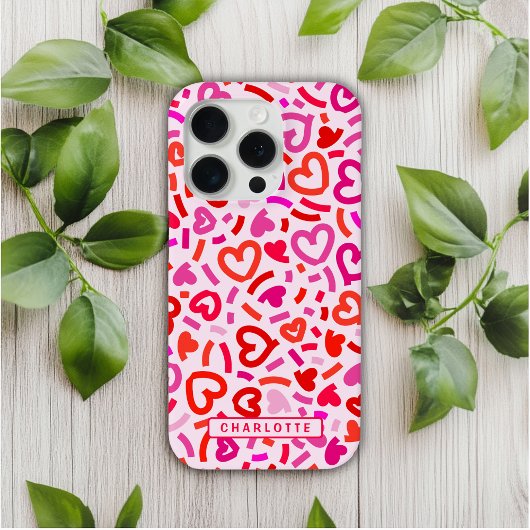 Coques Case-Mate iPhone Rouge moderne rose violet romantique Amour Motif d
