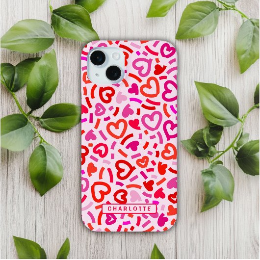 Coques Case-Mate iPhone Rouge moderne rose violet romantique Amour Motif d