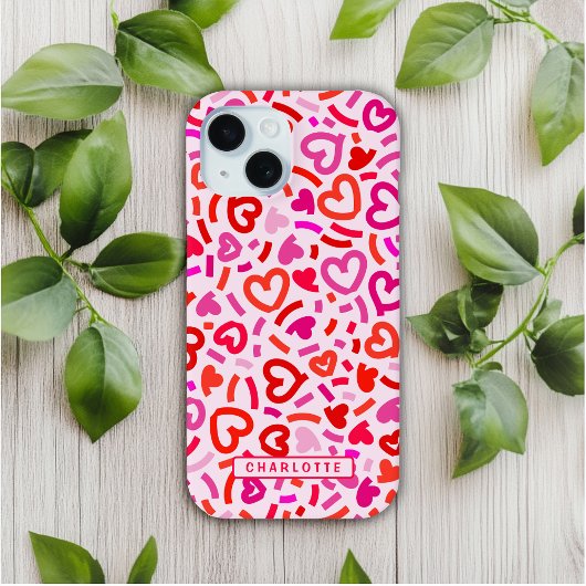 Coques Case-Mate iPhone Rouge moderne rose violet romantique Amour Motif d