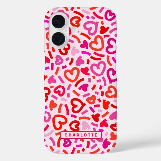 Coques Case-Mate iPhone Rouge moderne rose violet romantique Amour Motif d (Verso)
