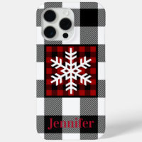 Rouge, noir, blanc Plaid de buffle, Flocon de neig