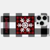 Coques Case-Mate iPhone Rouge, noir, blanc Plaid de buffle, Flocon de neig (Verso (horizontal))