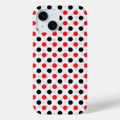 Coques Case-Mate iPhone Rouge noir Pois Textile Motif Design (Verso)